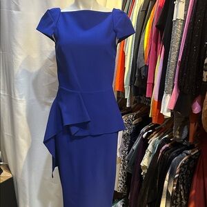 Roland Mouret Royal Blue Asymmetrical Dress
